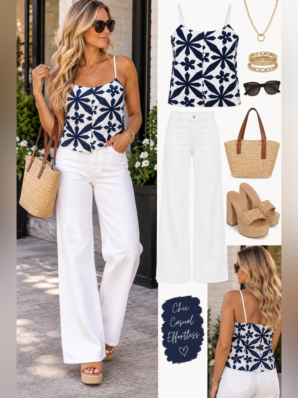 🎉SALE🎉 🆕💙SKIES ARE BLUE: Navy Embodied Print Cami Top SMALL
